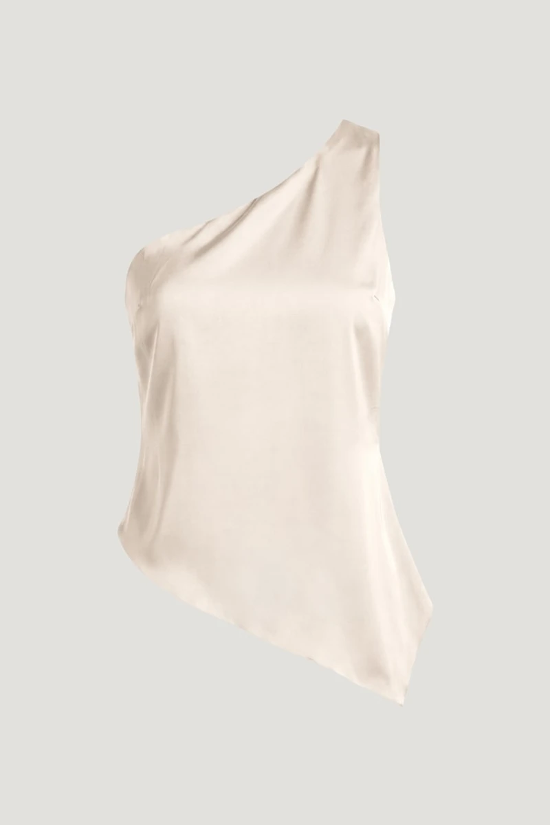 Single Shoulder Satin Top