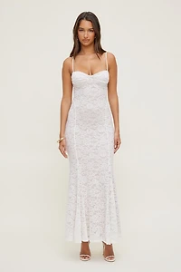 Monet Lace Overlay Maxi Dress
