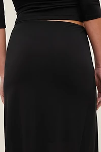 Asymmetric Draped Midi Skirt