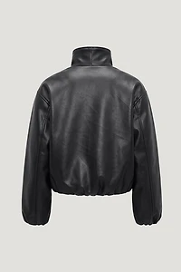 Blouson aviateur croisé en faux cuir
