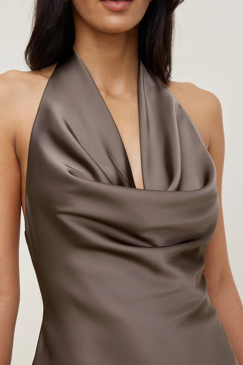 Camila Satin Romper Mini Dress