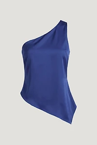 Single Shoulder Satin Top