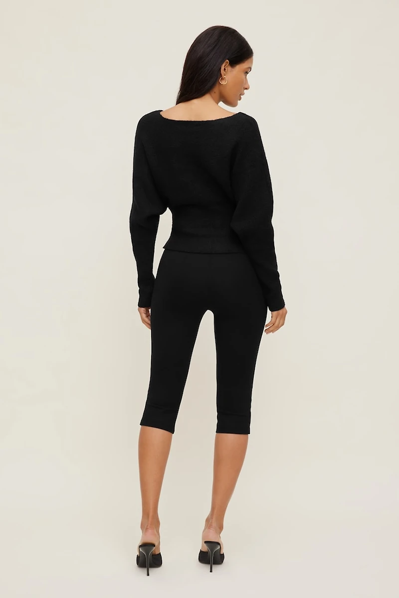 Cinched Boat Neck Sweater