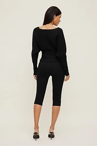 Cinched Boat Neck Sweater