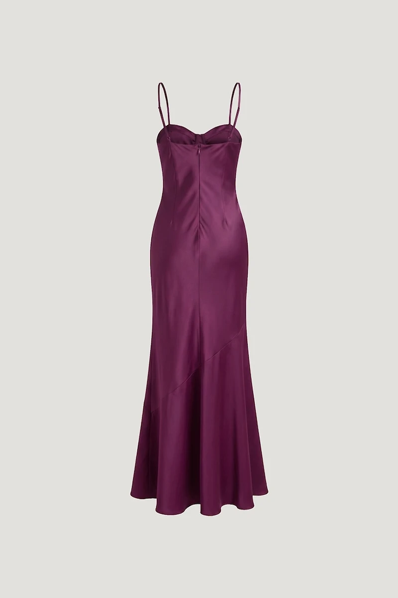 Bustier Satin Maxi Dress