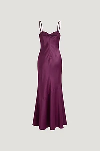 Bustier Satin Maxi Dress