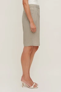 Linen High Rise Bermuda Shorts
