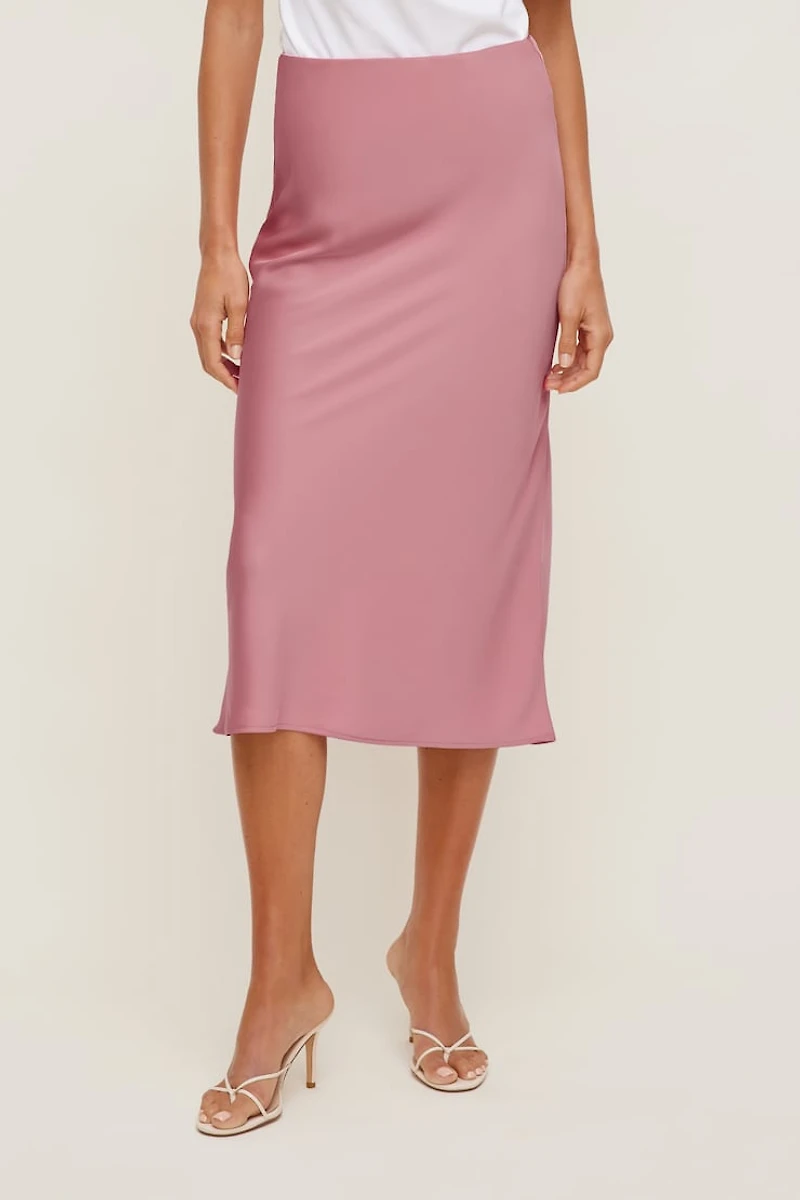 Delila Satin Midi Skirt