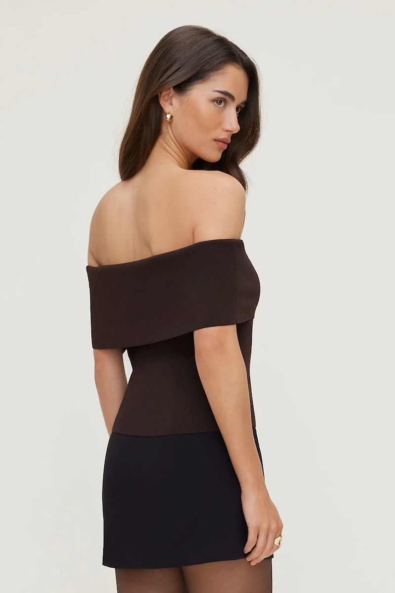 Foldover Off Shoulder Sweater