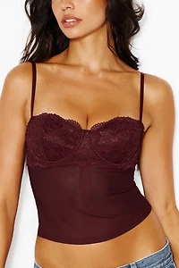 Haut balconnet diaphane en dentelle Sabrina
