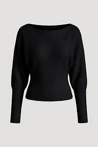 Cinched Boat Neck Sweater