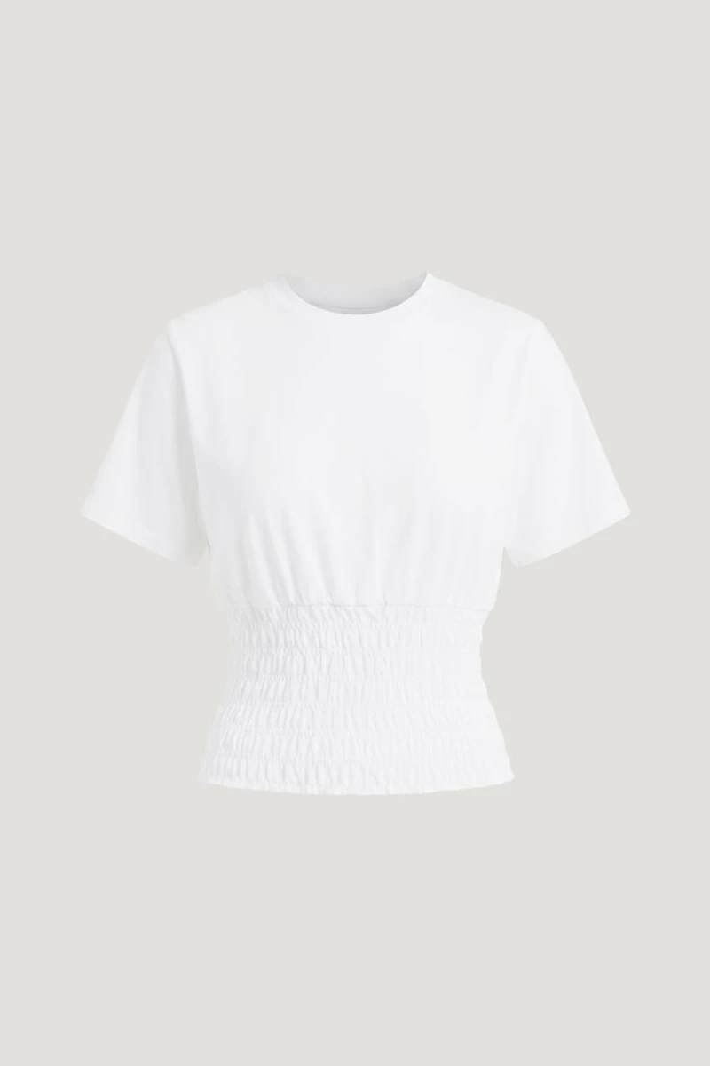 Smocked Cotton Spandex T Shirt