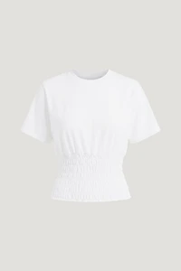 Smocked Cotton Spandex T Shirt