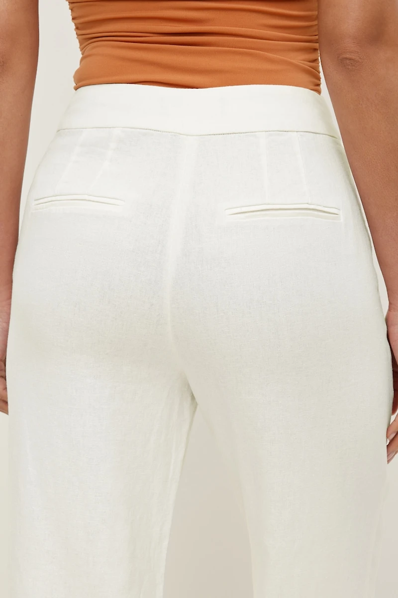Pantalon à jambe droite Yasmin en lin