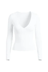 Sleek Plunge Longsleeve Top