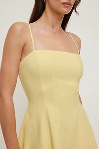 Ivory Linen Mini Dress