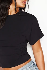T-shirt à taille cintrée et manches chauve-souris