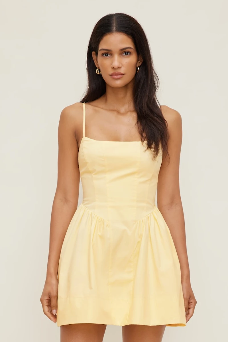 Flared Poplin Mini Dress