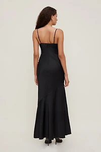 Bustier Satin Maxi Dress