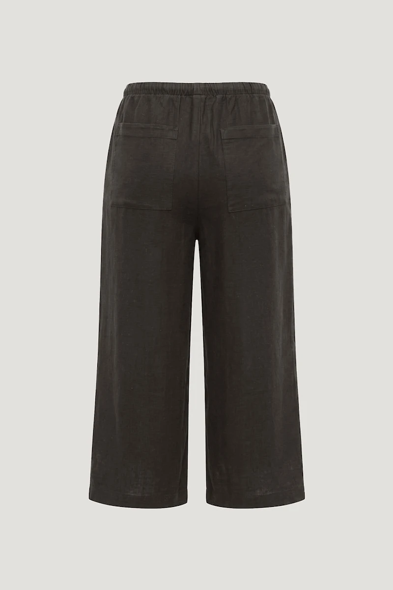 Pantalon capri en lin Leo