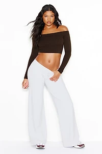 Sleek Off Shoulder Long Sleeve Top