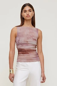 Nola Printed Mesh Tank Top