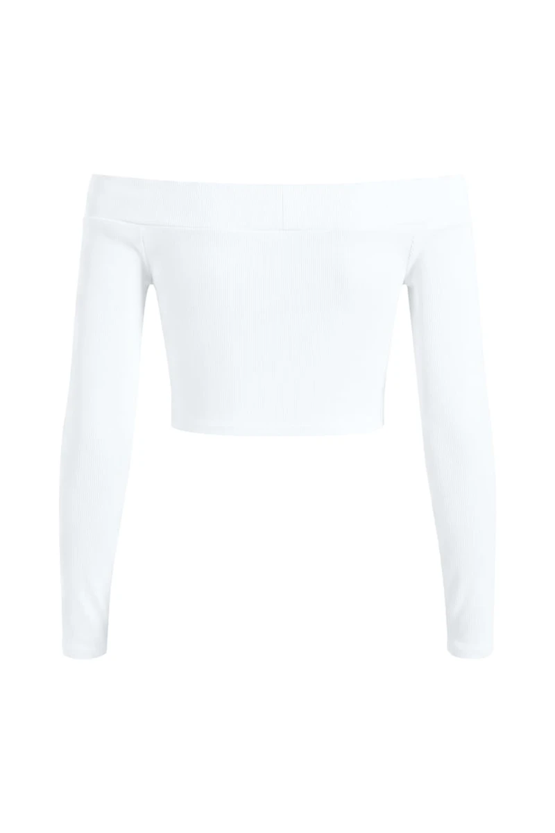 Sleek Off Shoulder Long Sleeve Top