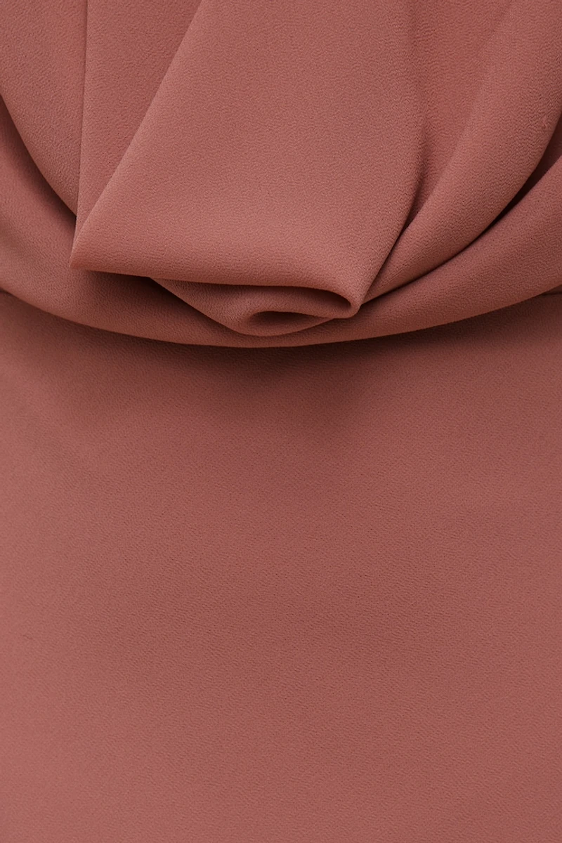 Plunge Cowl Neck Maxi Dress
