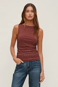 Nola Printed Mesh Tank Top