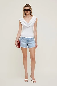 Draped Scoop Neck Top