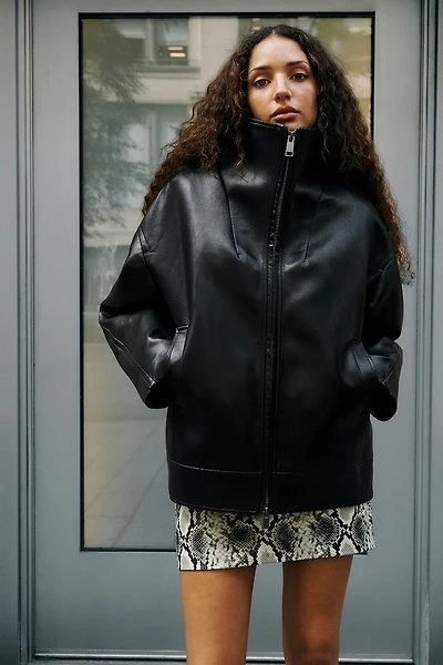 Cocoon Faux Leather Jacket