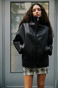Cocoon Faux Leather Jacket