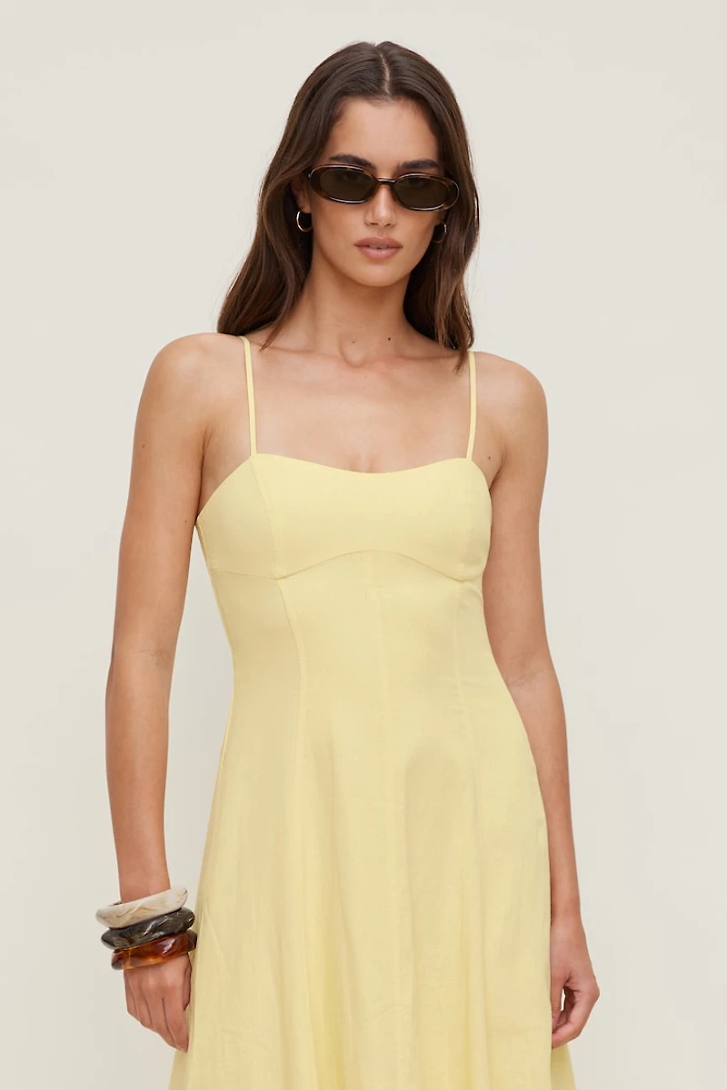 Belle Linen Midi Dress