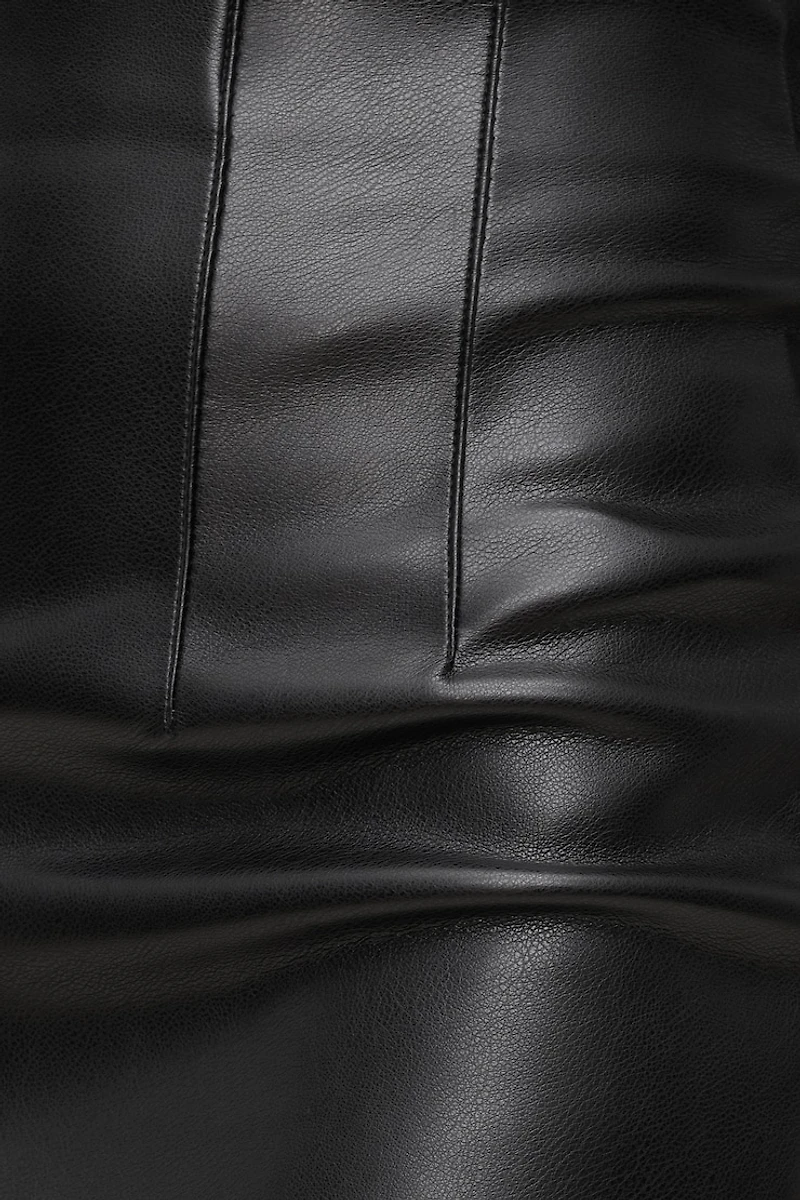 Shiloh Faux Leather Midi Skirt