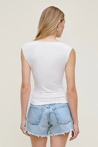 Draped Scoop Neck Top