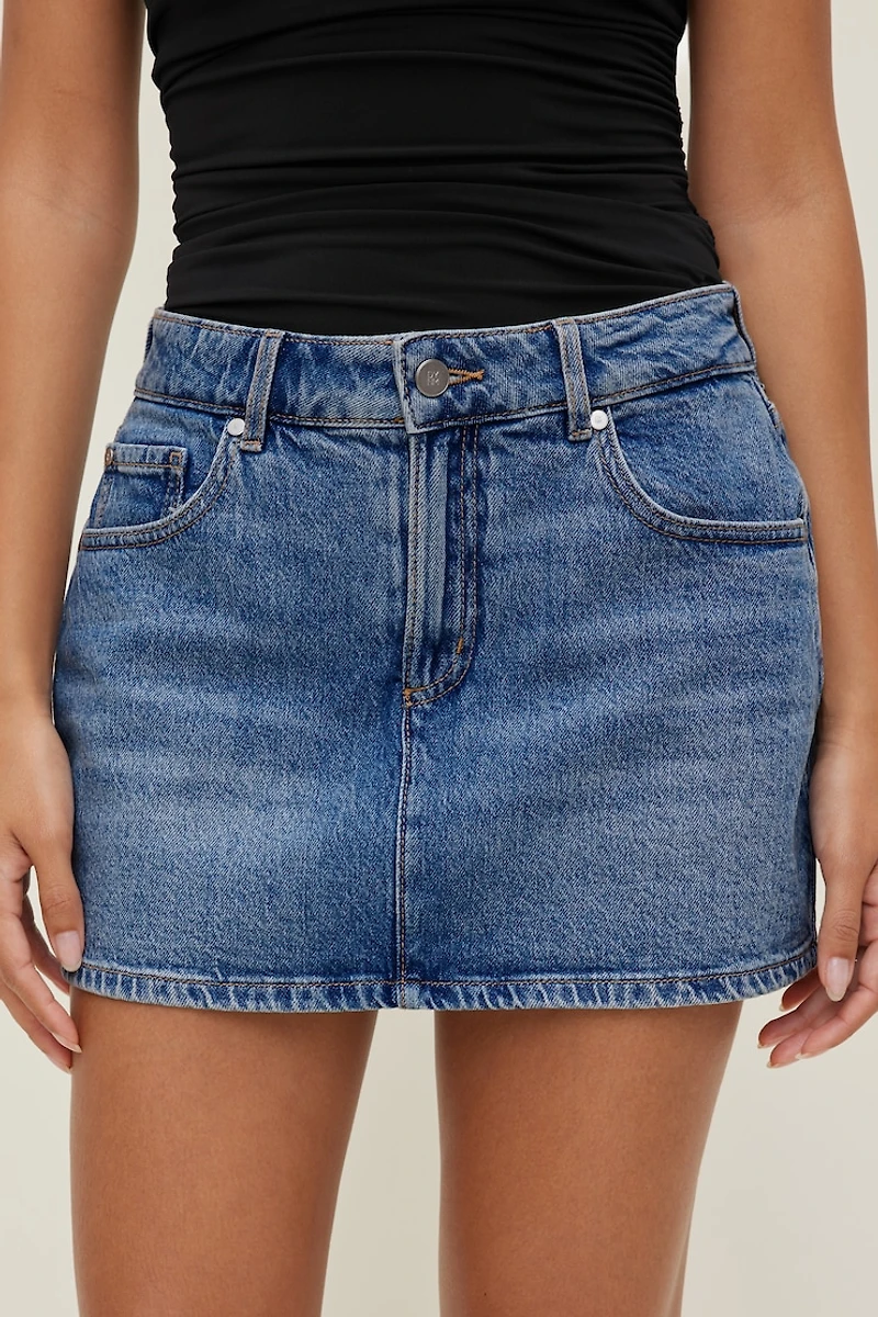 Gia Denim Mini Skort