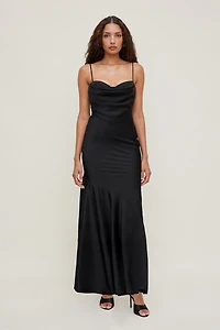 Bustier Satin Maxi Dress