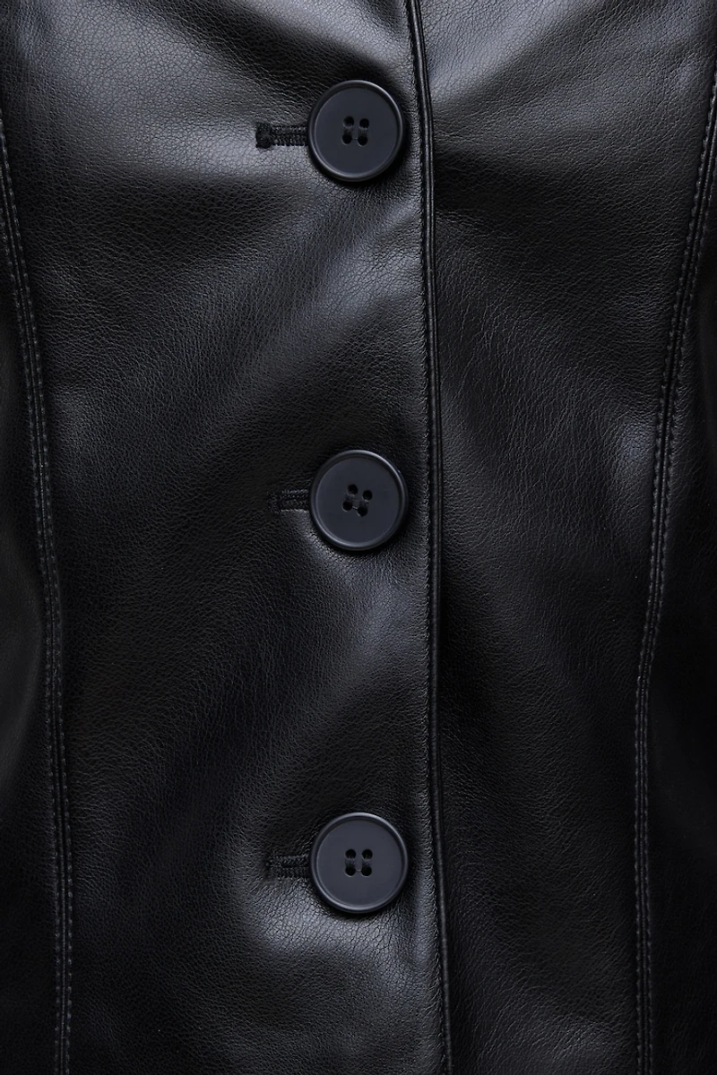 Blouson court en faux cuir Charlotte