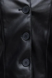 Blouson court en faux cuir Charlotte