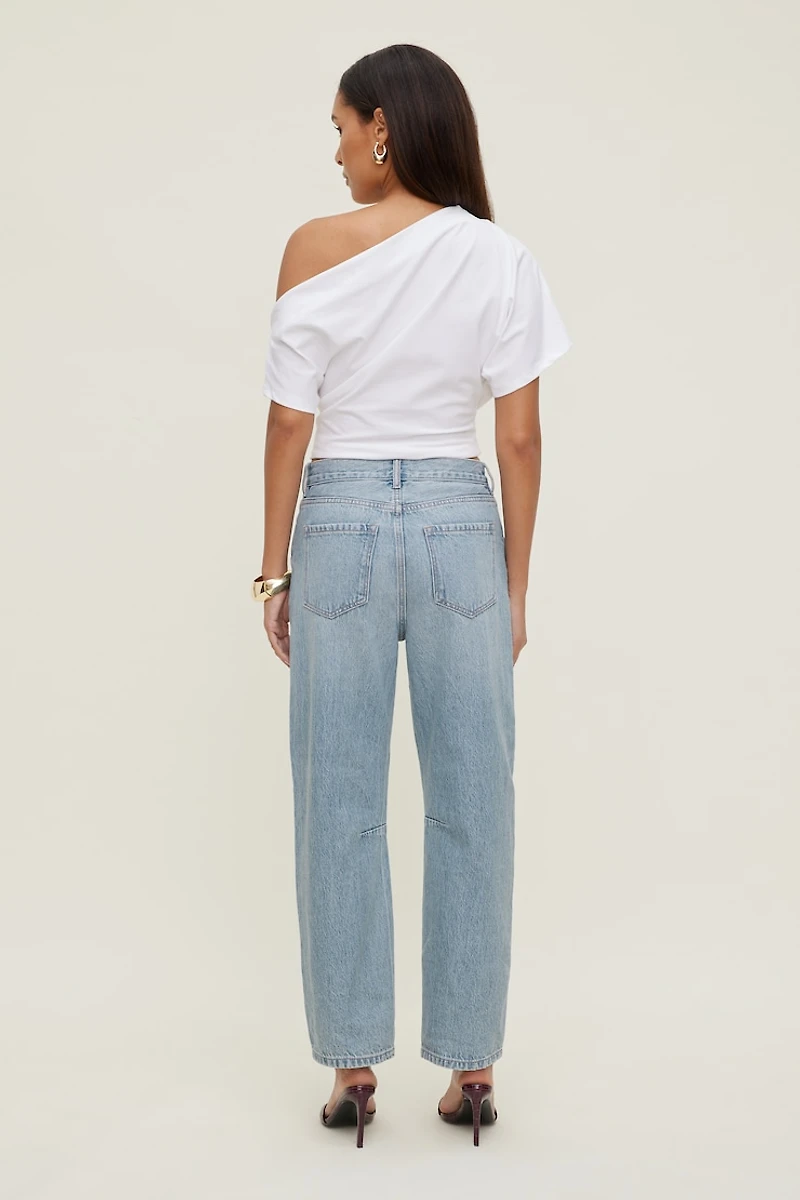 Theo Mid Rise Barrel Leg Jeans