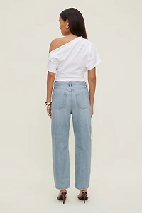 Theo Mid Rise Barrel Leg Jeans