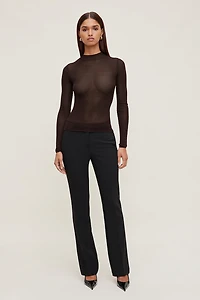 Sheer Mock Neck Sweater