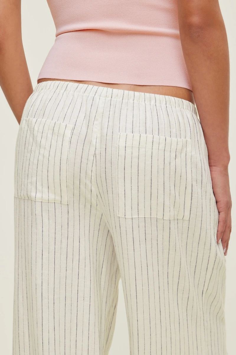 Pantalon en lin à jambe large Leo