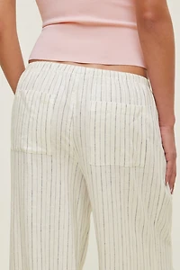 Pantalon en lin à jambe large Leo