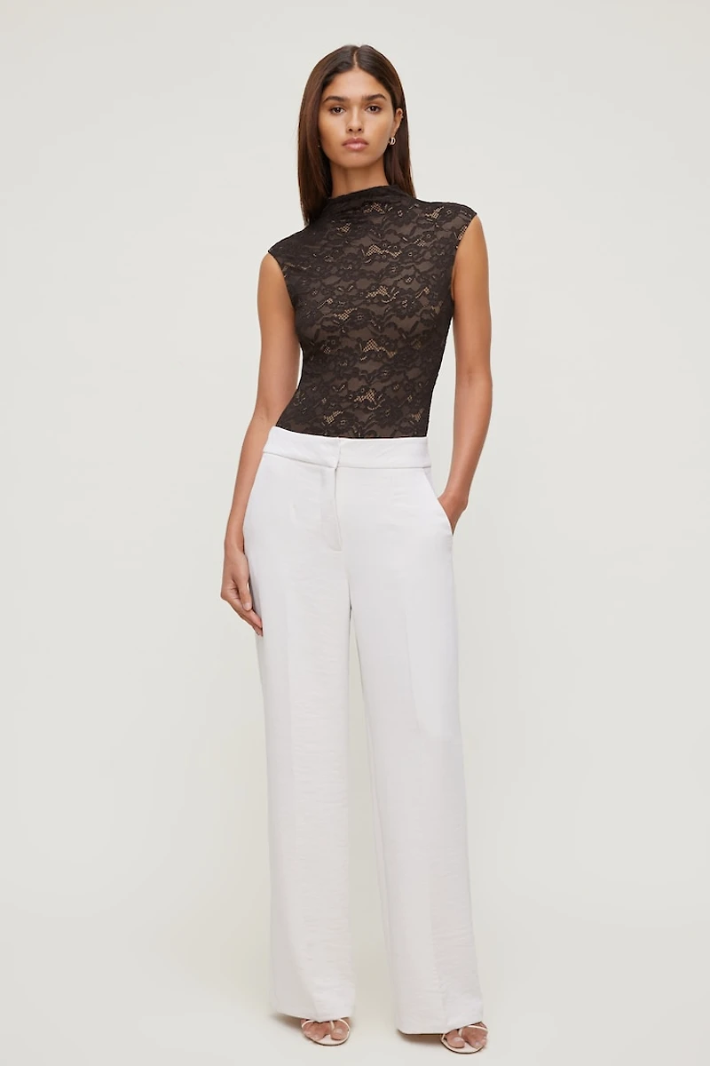 Mock Neck Lace Bodysuit