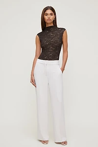 Mock Neck Lace Bodysuit