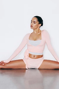 Smooth Long Sleeve Wrap Top