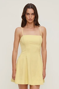 Ivory Linen Mini Dress