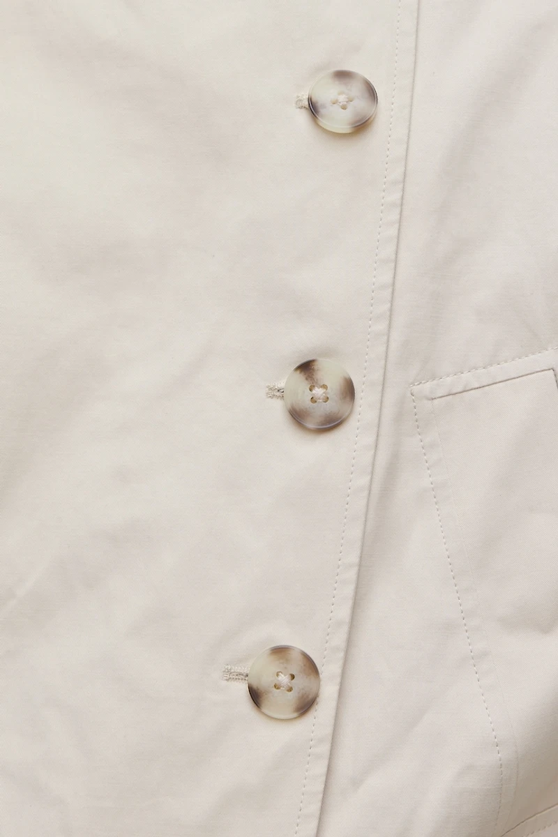 Twill Asymmetric Button Up Jacket