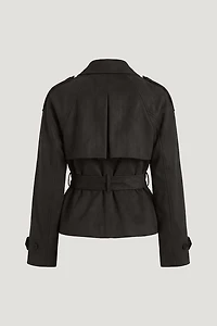 Remi Short Faux Suede Trench Coat
